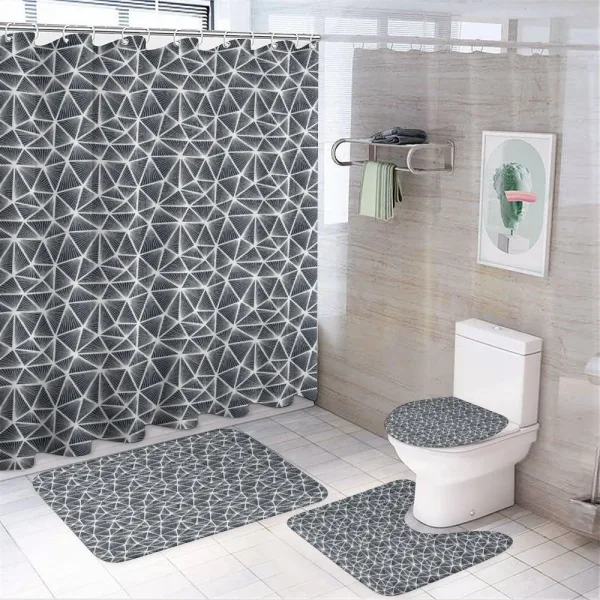 Triangular Shapes Lines on a shower curtain