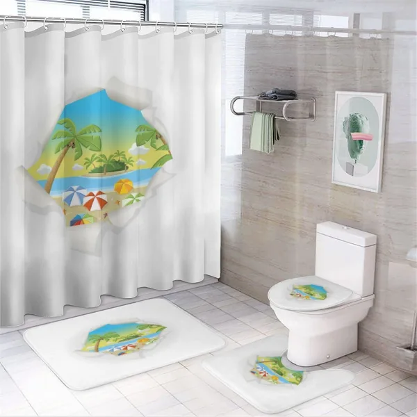 Tropical Elements Ocean on a shower curtain