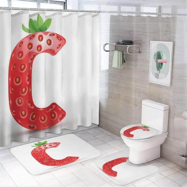 Uppercase Fruit Design on a shower curtain