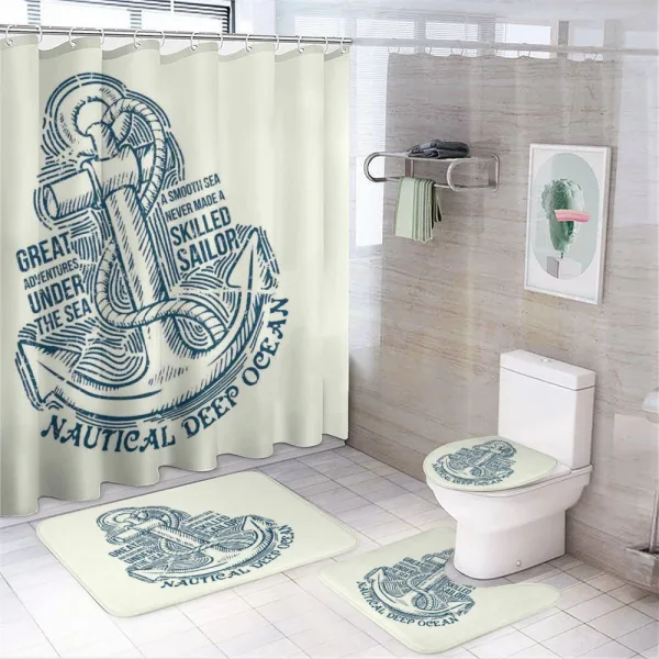 Vintage Nautical Sea on a shower curtain