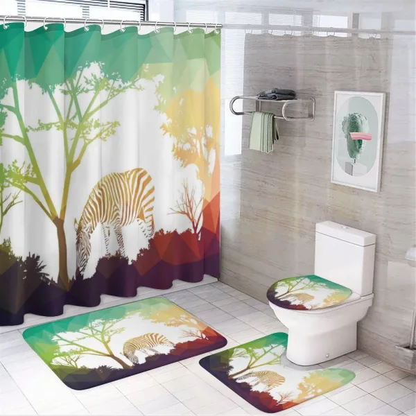 Vivid Safari Zebras on a shower curtain