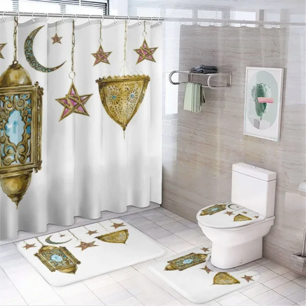 Watercolor Moon Stars on a shower curtain