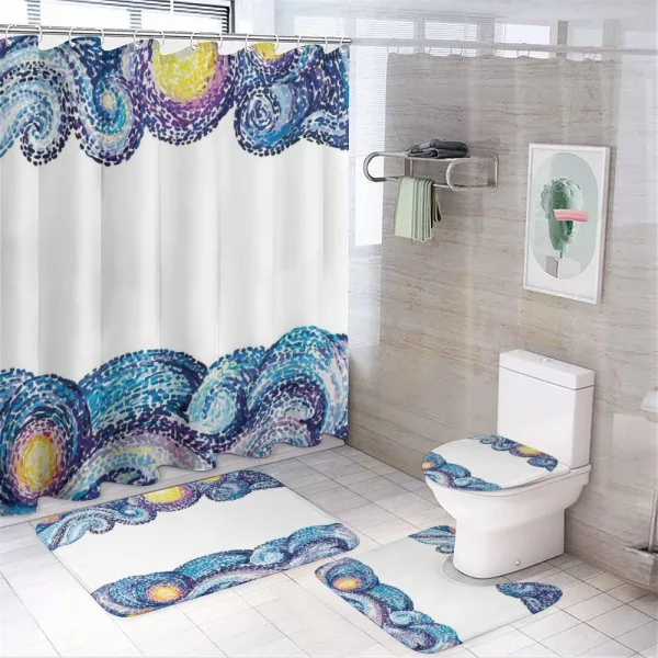 Watercolor Wave on a shower curtain