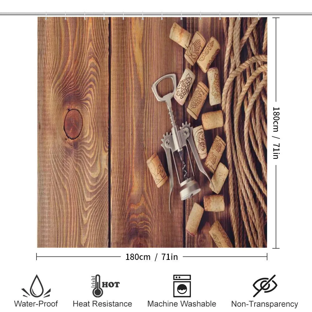 Wooden Table Wine Corks — Detail 2
