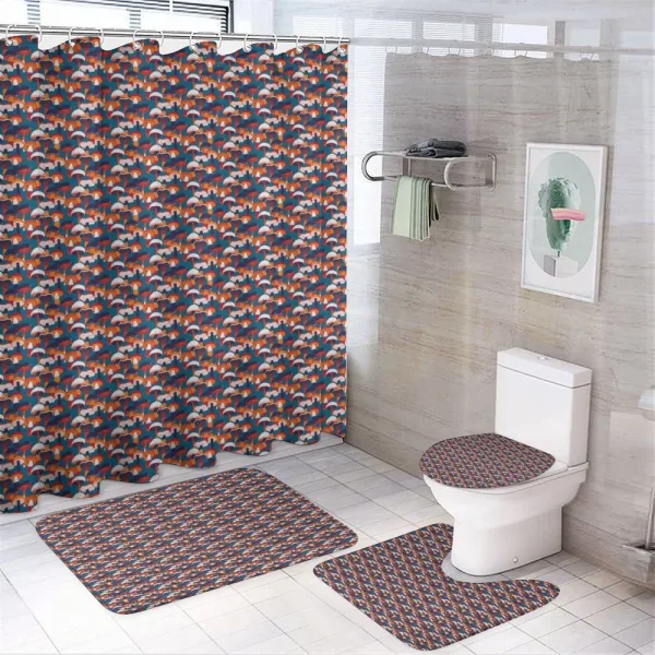 Assorted Cartoon Fungus on a shower curtain