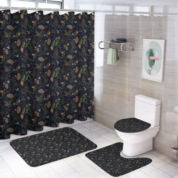 Botanical Forest Fir Leaf on a shower curtain