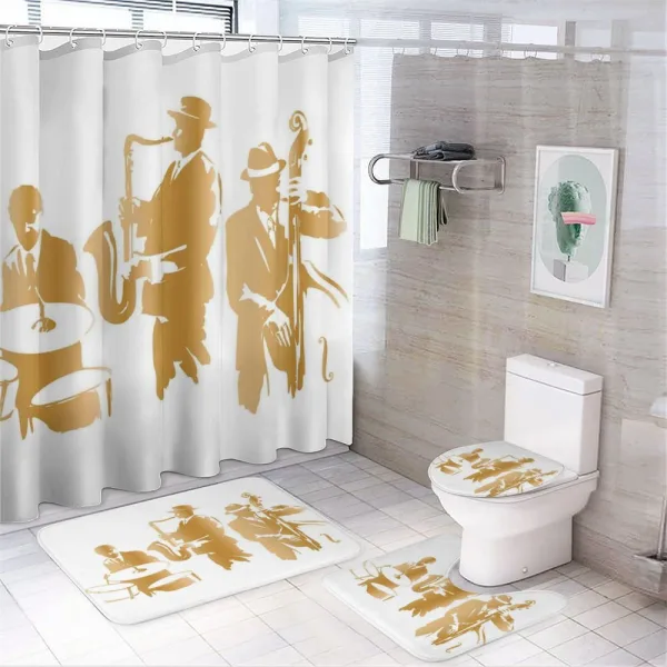 Jazz Band Blues Music on a shower curtain