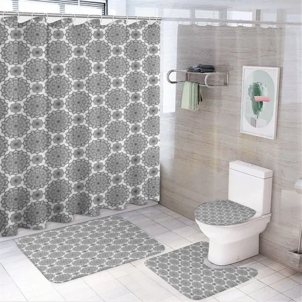 Medieval Foliage Style on a shower curtain