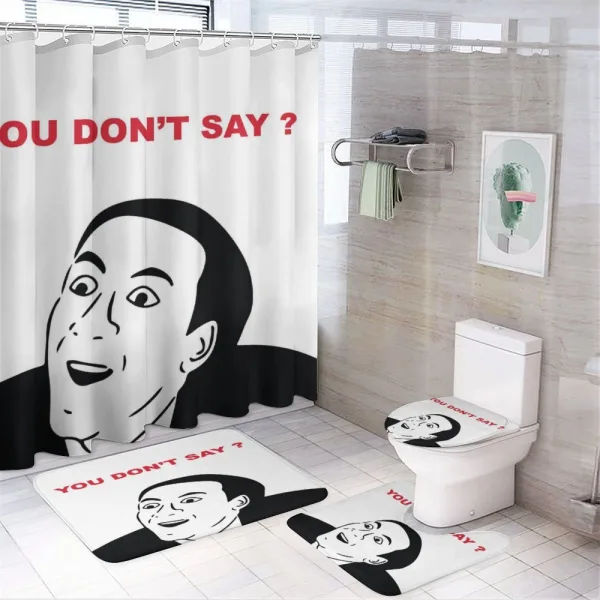 Meme Smile Modern Face on a shower curtain