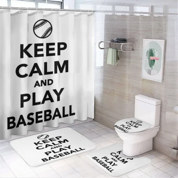 Play Baseball Theme on a shower curtain