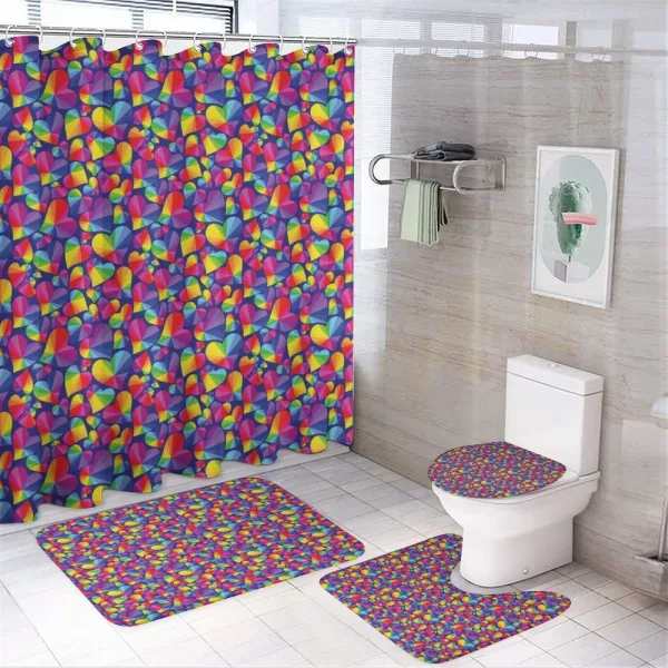 Rainbow Color Tone Heart on a shower curtain