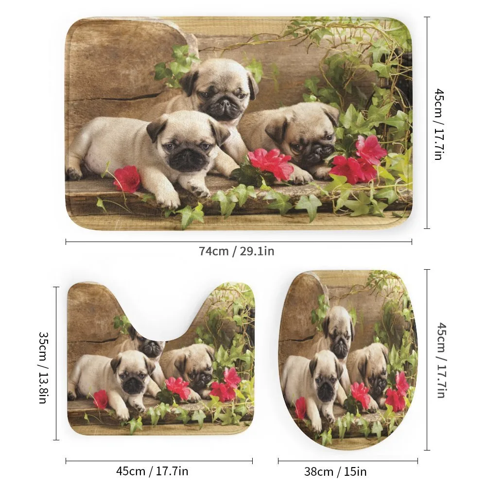 Sibling Puppies Flowers — Detail 1