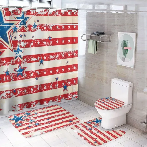 Star and Stripes on a shower curtain
