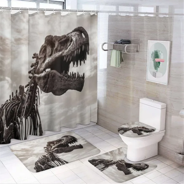 T Rex Dinosaur Remains on a shower curtain