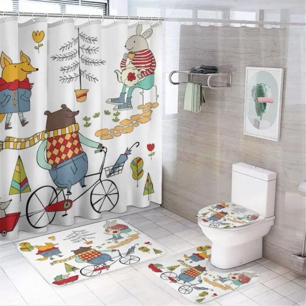 Urban Forest Characters on a shower curtain