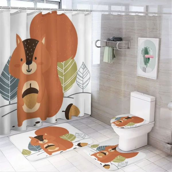 Woodland Trees and Animal on a shower curtain