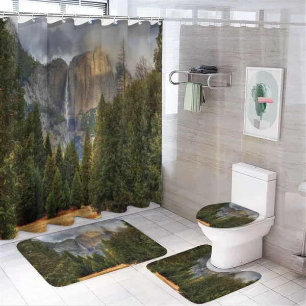 Yosemite Park Autumn on a shower curtain