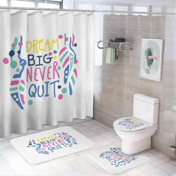 Abstract Shapes Nursery Theme on a shower curtain