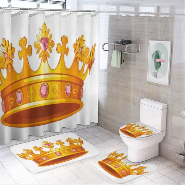 Crown Tiara with Gems on a shower curtain