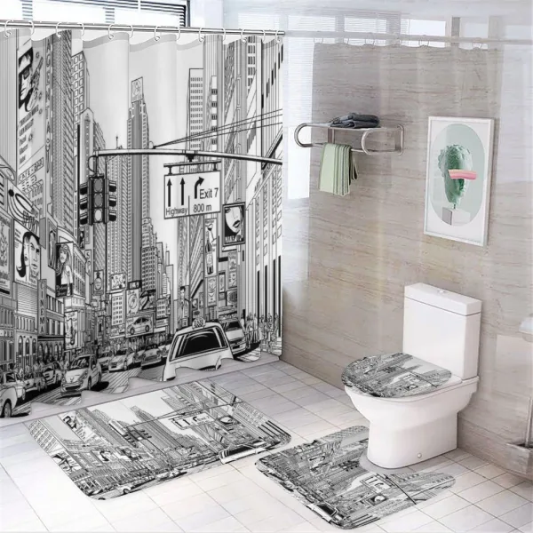 Downtown Manhattan on a shower curtain