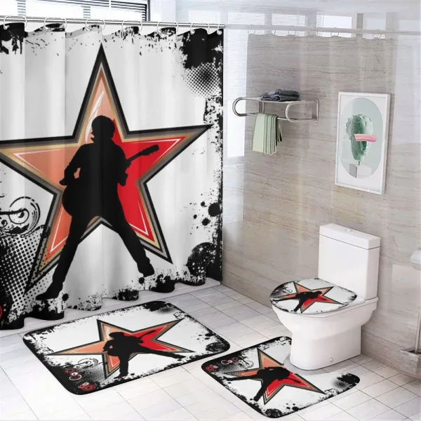 Guitar Player Star on a shower curtain