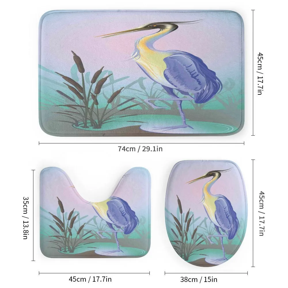 Heron with Reed Water — Detail 1
