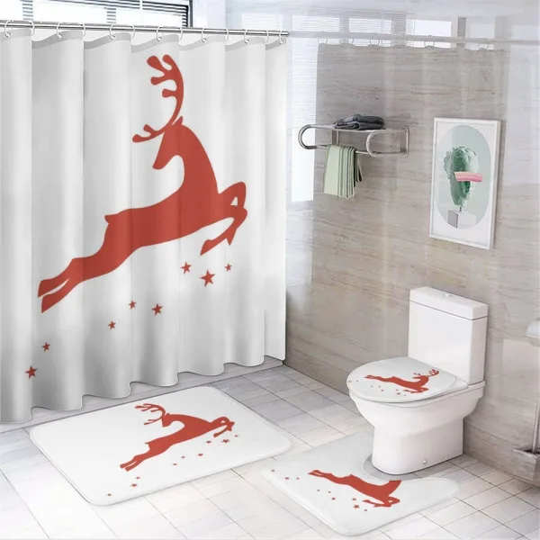Jumping Reindeer Stars on a shower curtain