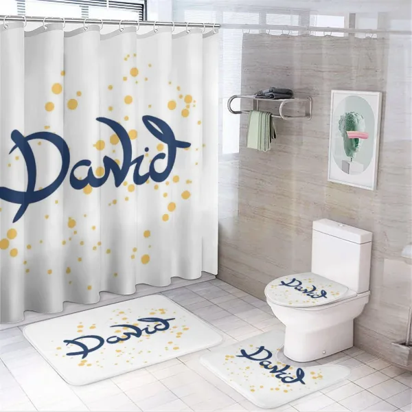 Lettering Style Name on a shower curtain