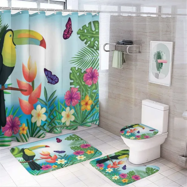 Paradise Flower Blossoms on a shower curtain