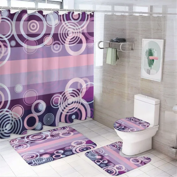 Rounds Bold Borders on a shower curtain