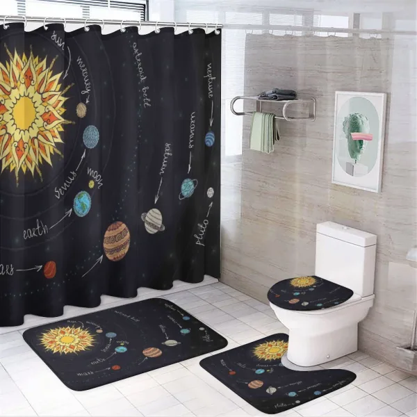 Solar System on a shower curtain