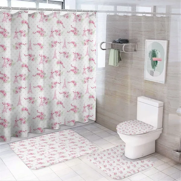 Springtime Polka Dots on a shower curtain