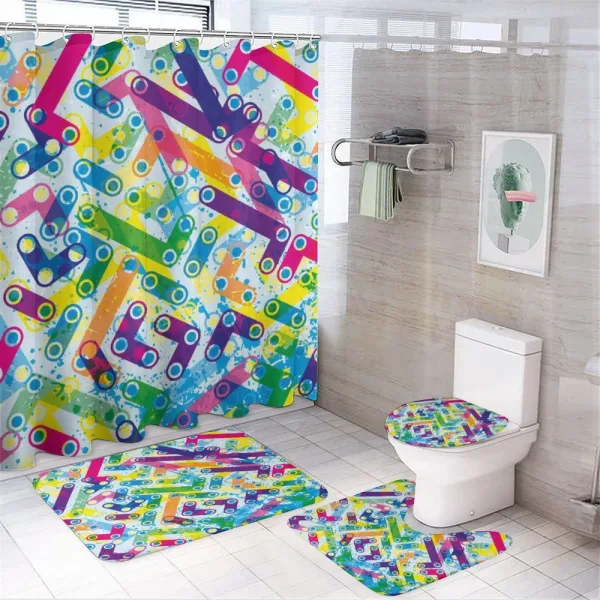 Trippy Colored Grunge on a shower curtain