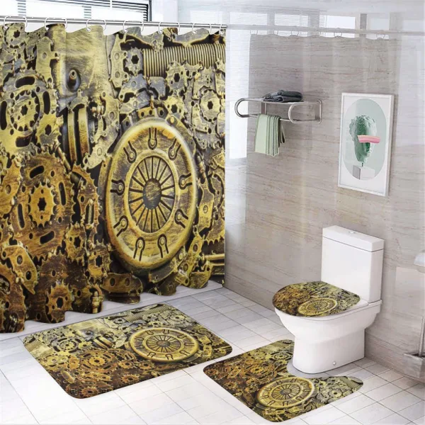 Vintage Machinery on a shower curtain
