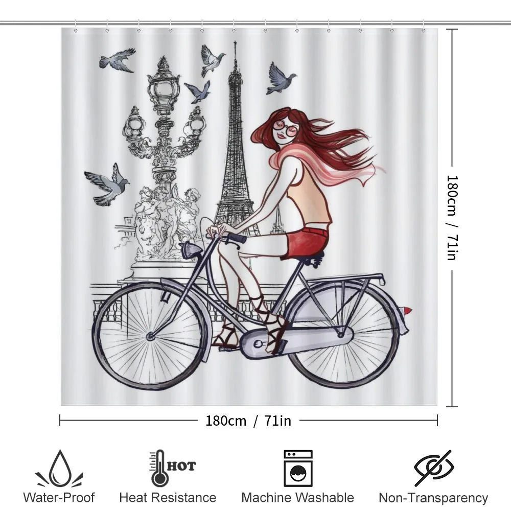 Woman on Bike Eiffel — Detail 2