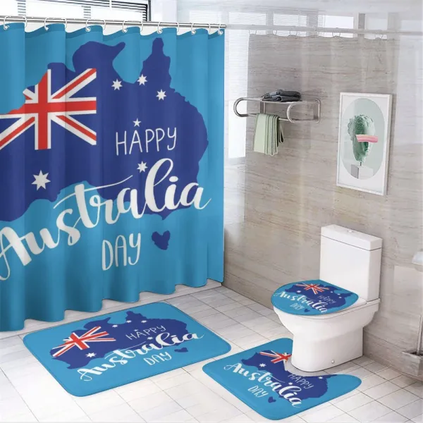 Aussie Day Words on a shower curtain