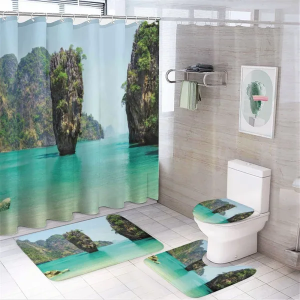 Beach Cruising Journey on a shower curtain