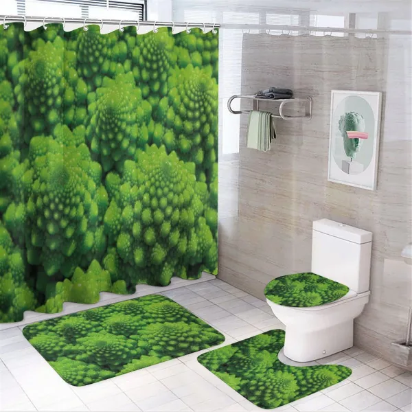 Broccoli Kale Foliage on a shower curtain