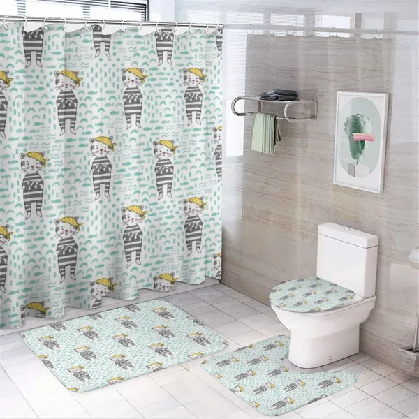 Cats with Bandana on a shower curtain