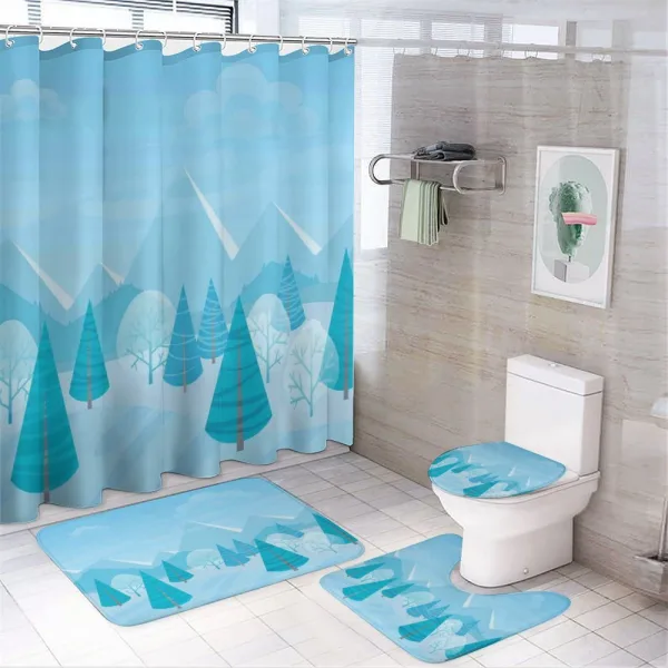 Christmas Pines Alps on a shower curtain