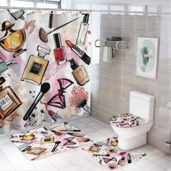 Cosmetics Make up Theme on a shower curtain