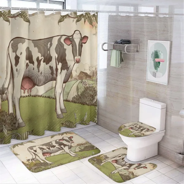 Dairy Cattle Farmland on a shower curtain