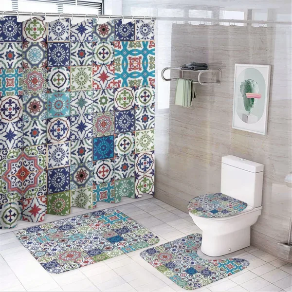Elements Floral on a shower curtain