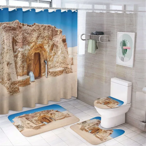 Empty Tunisia Film Set on a shower curtain