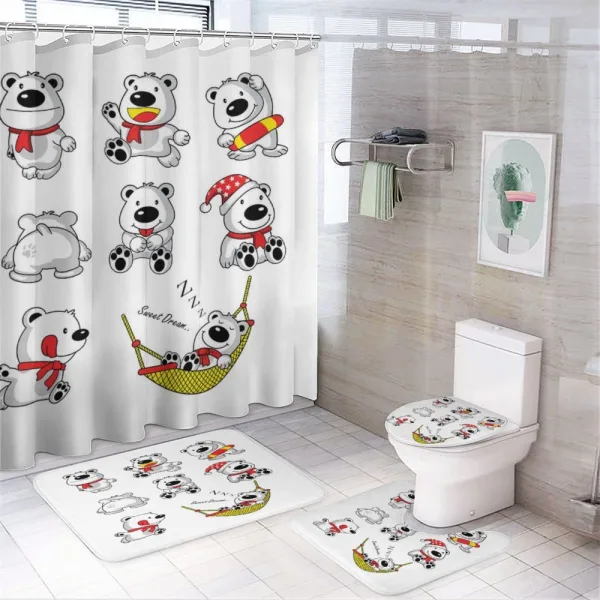 Fun Bear Activities Jump on a shower curtain