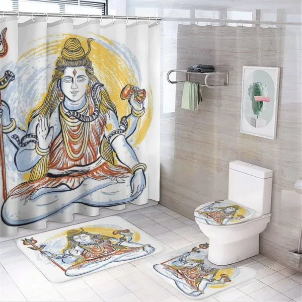 Grungy Style Meditation on a shower curtain