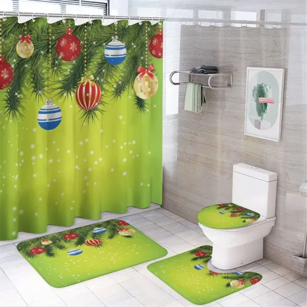 Hanging Ornaments on a shower curtain