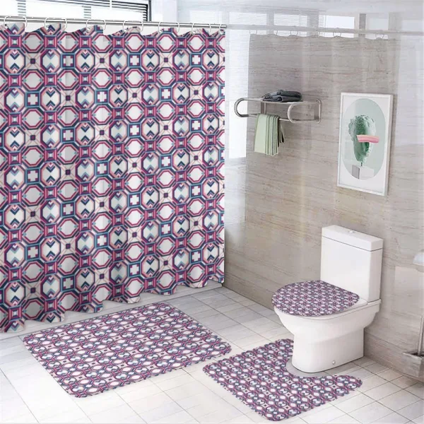 Hexagonal Squares on a shower curtain