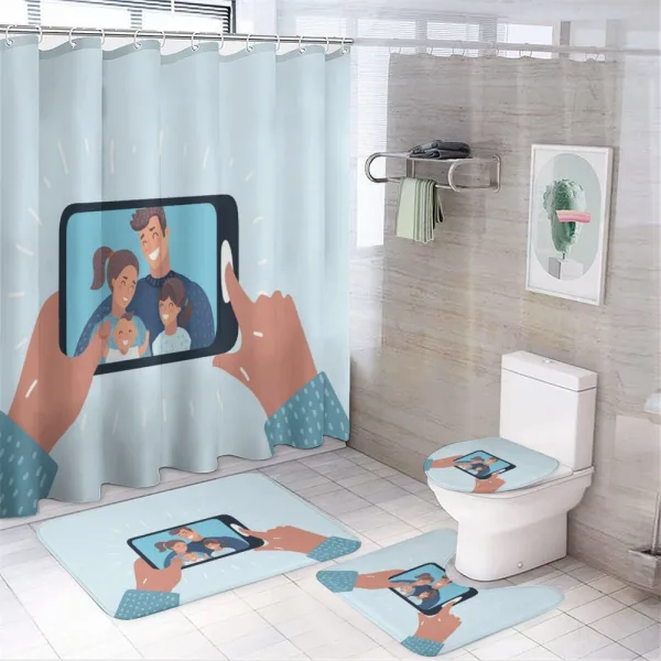 Motherhood Illustration on a shower curtain