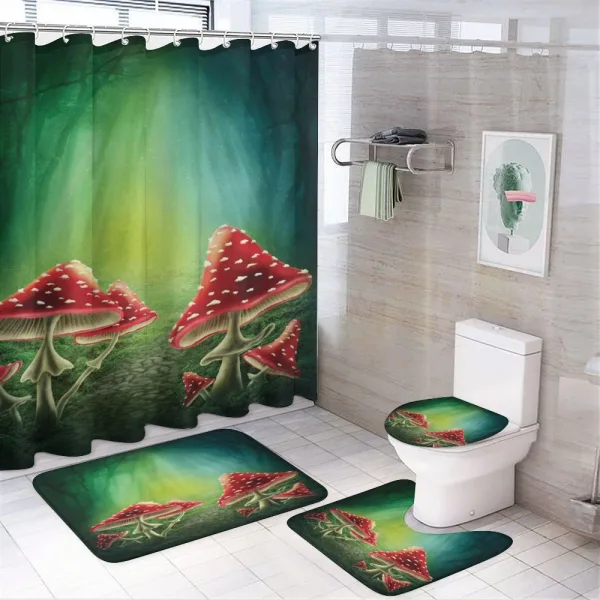 Mysterious Mushrooms on a shower curtain